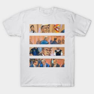 Trump Courtroom Sketch Comic Book Strip T-Shirt